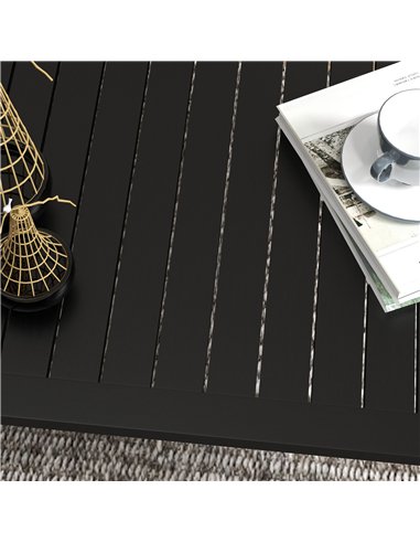 Outsunny 100cm x 60cm Aluminium Outdoor Coffee Table - Black