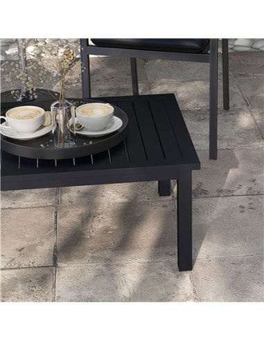 Outsunny 100cm x 60cm Aluminium Outdoor Coffee Table - Black