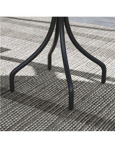 Outsunny Φ66cm Garden Side Table, Round Bistro Coffee Table, Outdoor Patio Table with Steel Frame and Slat Tabletop for Balcony 