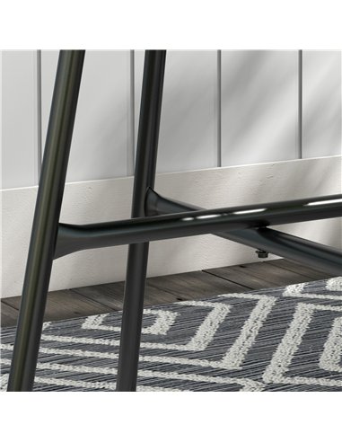 Outsunny Rattan Side Table, Round Outdoor Coffee Table, with Round PE Rattan and Tempered Glass Table Top for Patio, Garden, Bal