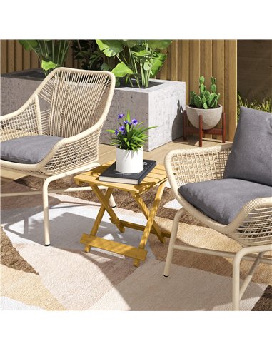 Outsunny Wooden Foldable Outdoor Coffee Table