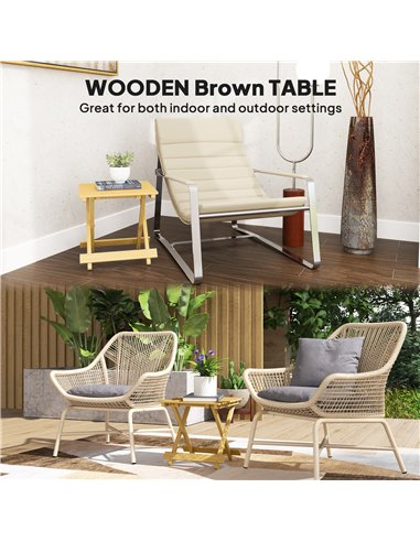 Outsunny Wooden Foldable Outdoor Coffee Table