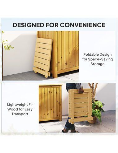 Outsunny Wooden Foldable Outdoor Coffee Table