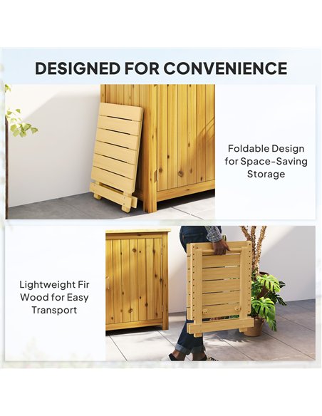 Outsunny Wooden Foldable Outdoor Coffee Table - pic 126430 | FastDaddyshop
