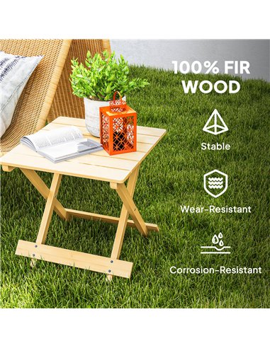 Outsunny Wooden Foldable Outdoor Coffee Table