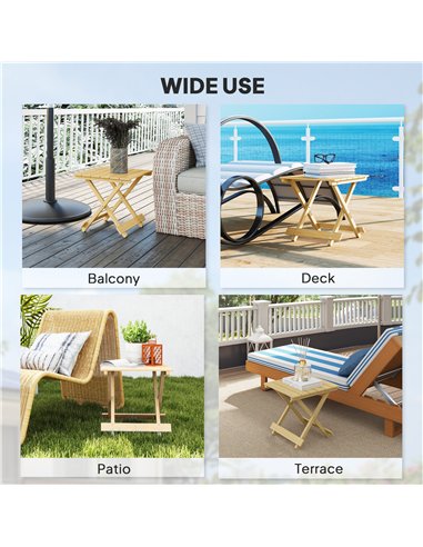 Outsunny Wooden Foldable Outdoor Coffee Table