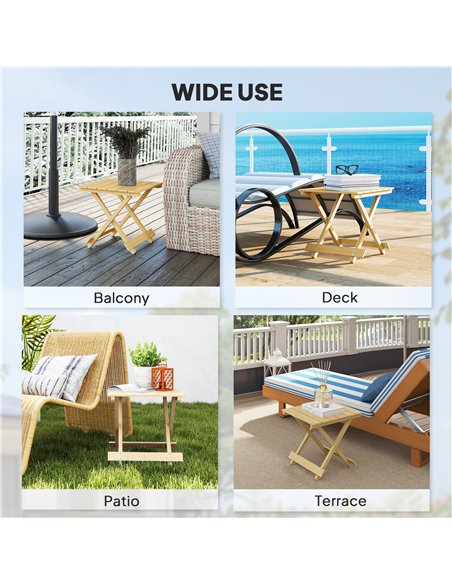 Outsunny Wooden Foldable Outdoor Coffee Table - pic 126432 | FastDaddyshop