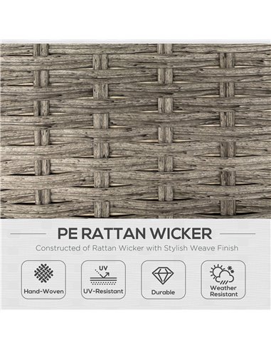 Outsunny 6 Pieces Outdoor PE Rattan Garden Furniture, Patio Wicker Sectional Conversation Corner Sofa w/ Soft Padded Cushion & L