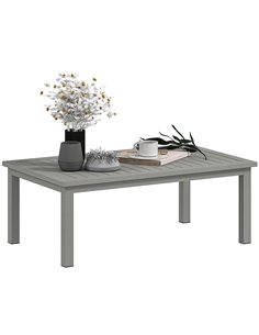 Outsunny 100cm x 60cm Aluminium Outdoor Coffee Table - Grey