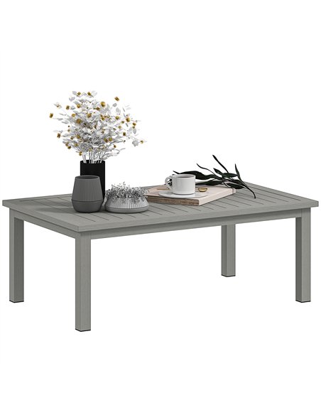 Outsunny 100cm x 60cm Aluminium Outdoor Coffee Table - Grey - pic 126507 | FastDaddyshop