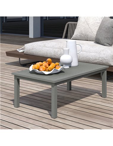 Outsunny 100cm x 60cm Aluminium Outdoor Coffee Table - Grey