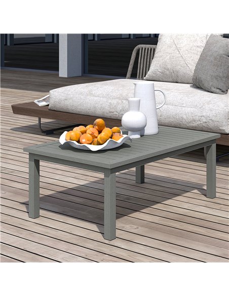 Outsunny 100cm x 60cm Aluminium Outdoor Coffee Table - Grey - pic 126513 | FastDaddyshop