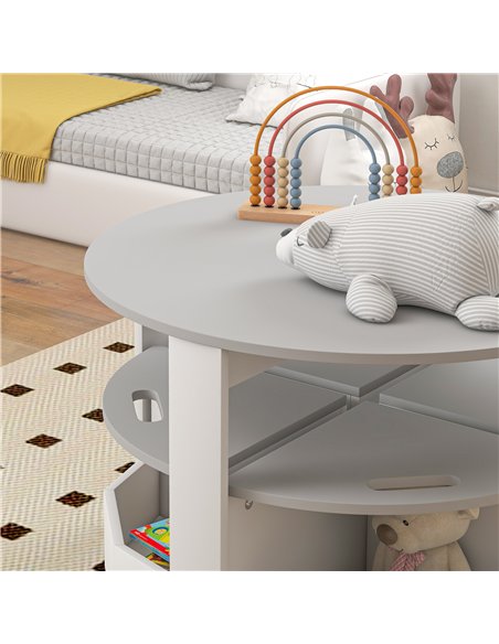 AIYAPLAY 5-Piece Kids Table and Chairs Set with Storage for Toddler 3-8 Years Old, Grey - pic 126668 | FastDaddyshop