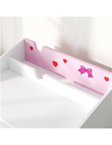 AIYAPLAY Children Study Table and Chair, Kids Desk and Chair Set with Storage, Pull-out Drawer, Gift for 3-6 Years Old - Pink