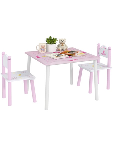AIYAPLAY Princess Design Kids Table and Chairs Set for Activity, Art, Drawing, Toddler Table and Chairs Set for Playroom, Nurser - pic 126678 | FastDaddyshop