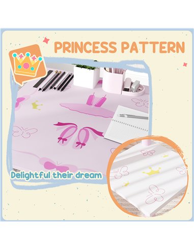 AIYAPLAY Princess Design Kids Table and Chairs Set for Activity, Art, Drawing, Toddler Table and Chairs Set for Playroom, Nurser
