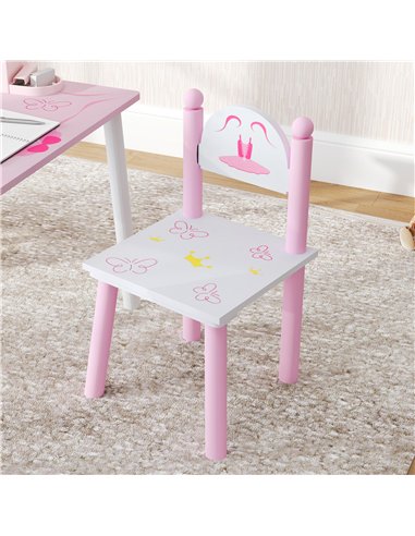 AIYAPLAY Princess Design Kids Table and Chairs Set for Activity, Art, Drawing, Toddler Table and Chairs Set for Playroom, Nurser