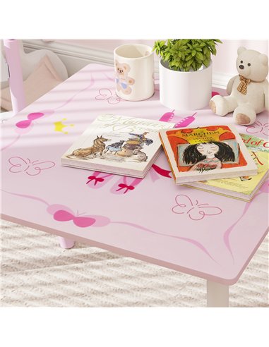 AIYAPLAY Princess Design Kids Table and Chairs Set for Activity, Art, Drawing, Toddler Table and Chairs Set for Playroom, Nurser