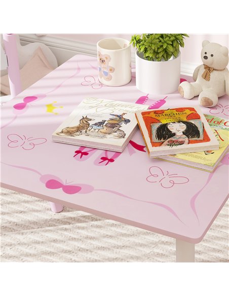 AIYAPLAY Princess Design Kids Table and Chairs Set for Activity, Art, Drawing, Toddler Table and Chairs Set for Playroom, Nurser - pic 126686 | FastDaddyshop