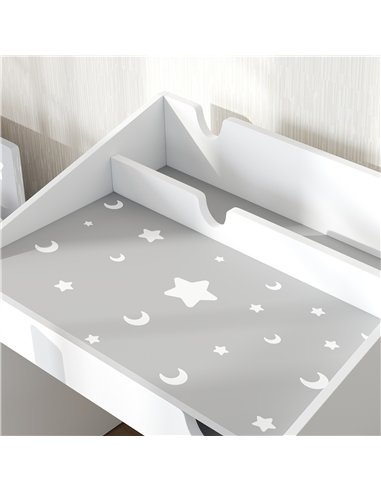 AIYAPLAY Children Study Table and Chair, Kids Desk and Chair Set with Storage, Pull-out Drawer, Gift for 3-6 Years Old - Grey