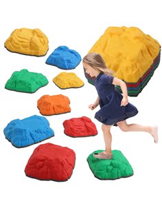 AIYAPLAY Balance Stepping Stones for Kids with Non-slip Bottom, Indoor Outdoor Obstacle Course for Ages 3-8 Years, Multicoloured
