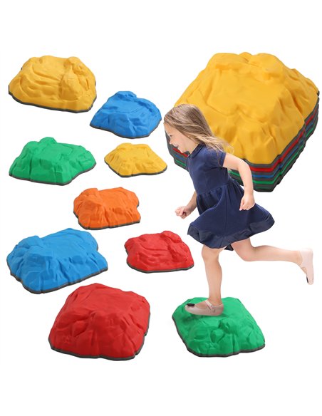AIYAPLAY Balance Stepping Stones for Kids with Non-slip Bottom, Indoor Outdoor Obstacle Course for Ages 3-8 Years, Multicoloured - pic 126705 | FastDaddyshop