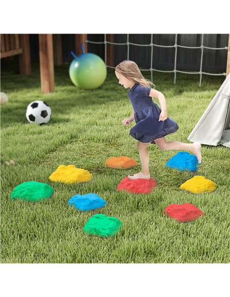 AIYAPLAY Balance Stepping Stones for Kids with Non-slip Bottom, Indoor Outdoor Obstacle Course for Ages 3-8 Years, Multicoloured - pic 126706 | FastDaddyshop