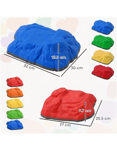 AIYAPLAY Balance Stepping Stones for Kids with Non-slip Bottom, Indoor Outdoor Obstacle Course for Ages 3-8 Years, Multicoloured