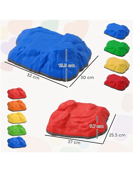 AIYAPLAY Balance Stepping Stones for Kids with Non-slip Bottom, Indoor Outdoor Obstacle Course for Ages 3-8 Years, Multicoloured - pic 126707 | FastDaddyshop