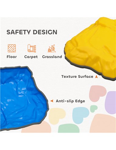 AIYAPLAY Balance Stepping Stones for Kids with Non-slip Bottom, Indoor Outdoor Obstacle Course for Ages 3-8 Years, Multicoloured