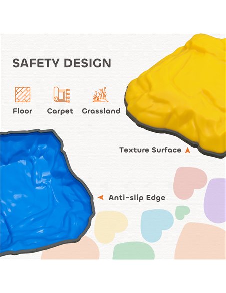 AIYAPLAY Balance Stepping Stones for Kids with Non-slip Bottom, Indoor Outdoor Obstacle Course for Ages 3-8 Years, Multicoloured - pic 126710 | FastDaddyshop