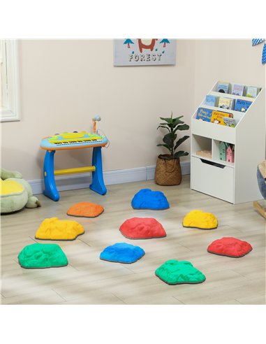 AIYAPLAY Balance Stepping Stones for Kids with Non-slip Bottom, Indoor Outdoor Obstacle Course for Ages 3-8 Years, Multicoloured