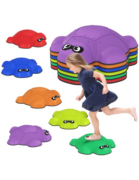 AIYAPLAY 6 PCS Balance Stepping Stones with Non-slip Edge, Indoor Outdoor Obstacle Courses for Kids Ages 3-8 Years, Multicoloure - pic 126714 | FastDaddyshop