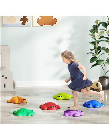 AIYAPLAY 6 PCS Balance Stepping Stones with Non-slip Edge, Indoor Outdoor Obstacle Courses for Kids Ages 3-8 Years, Multicoloure