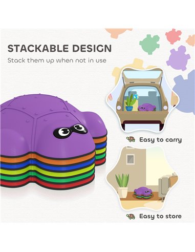 AIYAPLAY 6 PCS Balance Stepping Stones with Non-slip Edge, Indoor Outdoor Obstacle Courses for Kids Ages 3-8 Years, Multicoloure