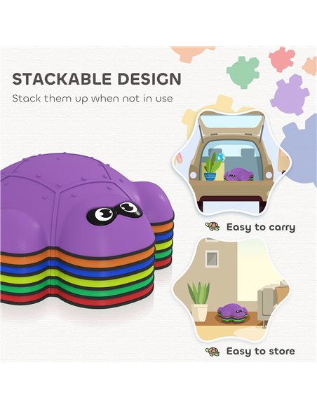 AIYAPLAY 6 PCS Balance Stepping Stones with Non-slip Edge, Indoor Outdoor Obstacle Courses for Kids Ages 3-8 Years, Multicoloure - pic 126718 | FastDaddyshop