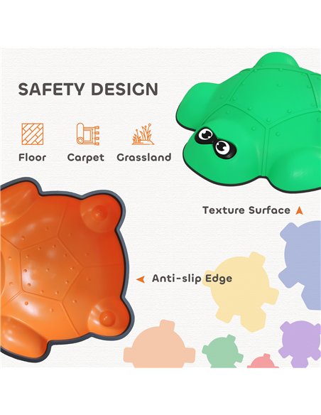 AIYAPLAY 6 PCS Balance Stepping Stones with Non-slip Edge, Indoor Outdoor Obstacle Courses for Kids Ages 3-8 Years, Multicoloure - pic 126719 | FastDaddyshop