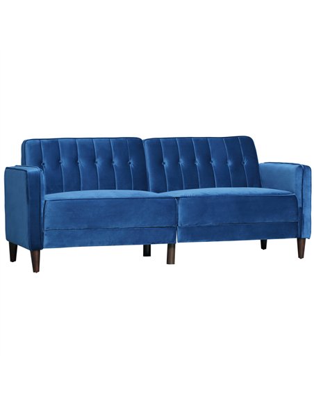 HOMCOM Modern 3 Seater Velvet Sofa Bed, Click Clack Sofa Bed, Button Tufted Sleeper Couch with Split Reclining Backrest and Rubb - pic 126741 | FastDaddyshop