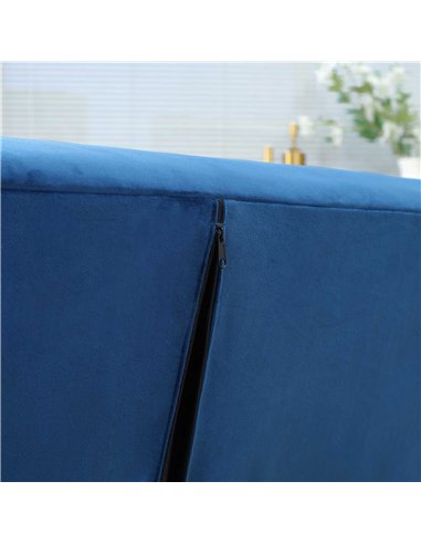 HOMCOM Modern 3 Seater Velvet Sofa Bed, Click Clack Sofa Bed, Button Tufted Sleeper Couch with Split Reclining Backrest and Rubb