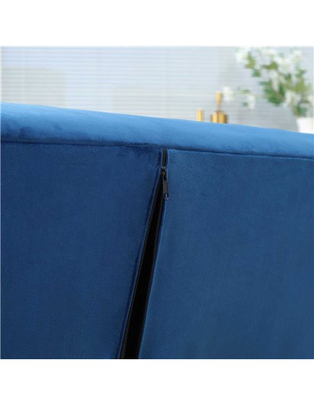HOMCOM Modern 3 Seater Velvet Sofa Bed, Click Clack Sofa Bed, Button Tufted Sleeper Couch with Split Reclining Backrest and Rubb - pic 126747 | FastDaddyshop