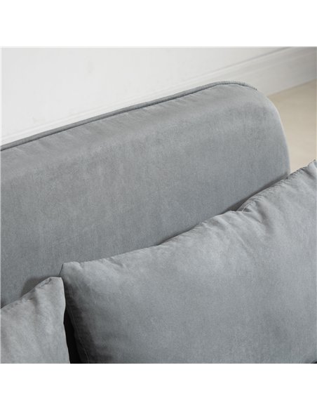 HOMCOM Two-Seater Click-Clack Sofa Bed - Light Grey - pic 126758 | FastDaddyshop