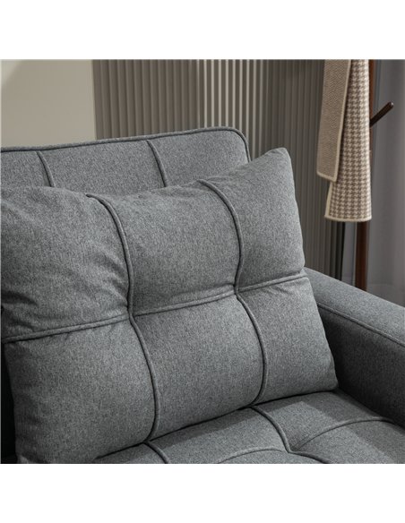 HOMCOM Two-Seater Pull-Out Sofa Bed - Charcoal Grey - pic 126776 | FastDaddyshop