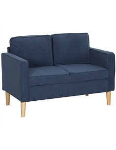 HOMCOM Small Two-Seater Corduroy Sofa - Blue