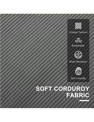 HOMCOM Small Two-Seater Corduroy Sofa - Grey