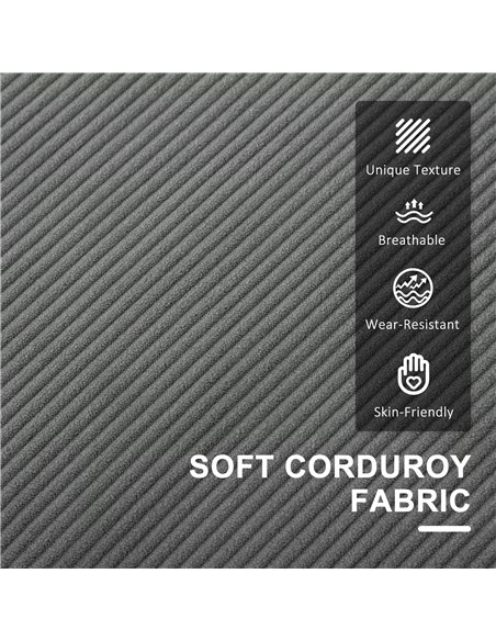 HOMCOM Small Two-Seater Corduroy Sofa - Grey - pic 126790 | FastDaddyshop