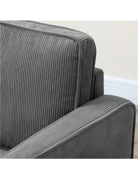 HOMCOM Small Two-Seater Corduroy Sofa - Grey - pic 126793 | FastDaddyshop