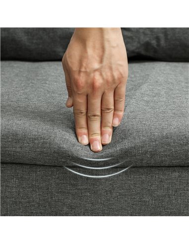 HOMCOM Two-Seater Pull-Out Sofa Bed - Grey