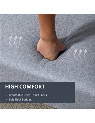 HOMCOM Three-Seater Sofa Bed, with Split Back - Light Grey