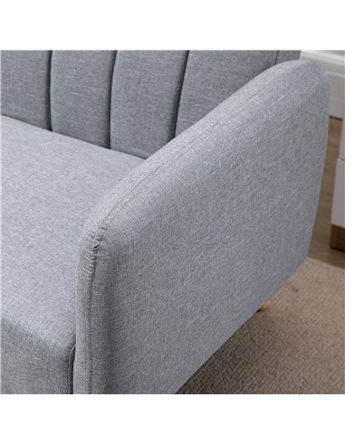 HOMCOM Three-Seater Sofa Bed, with Split Back - Light Grey