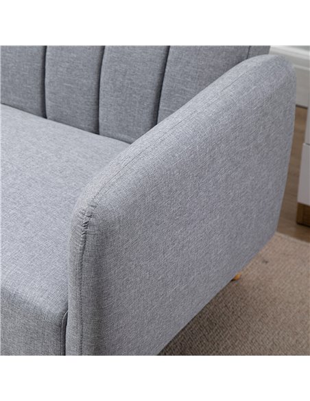HOMCOM Three-Seater Sofa Bed, with Split Back - Light Grey - pic 126812 | FastDaddyshop